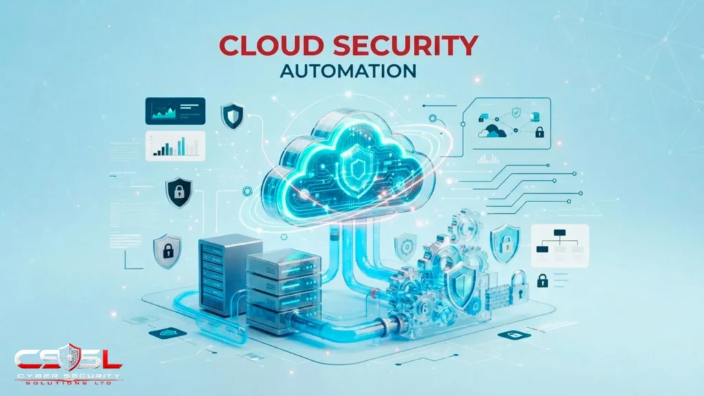 Cloud security automation workflow showing SOAR playbook and auto-remediation steps