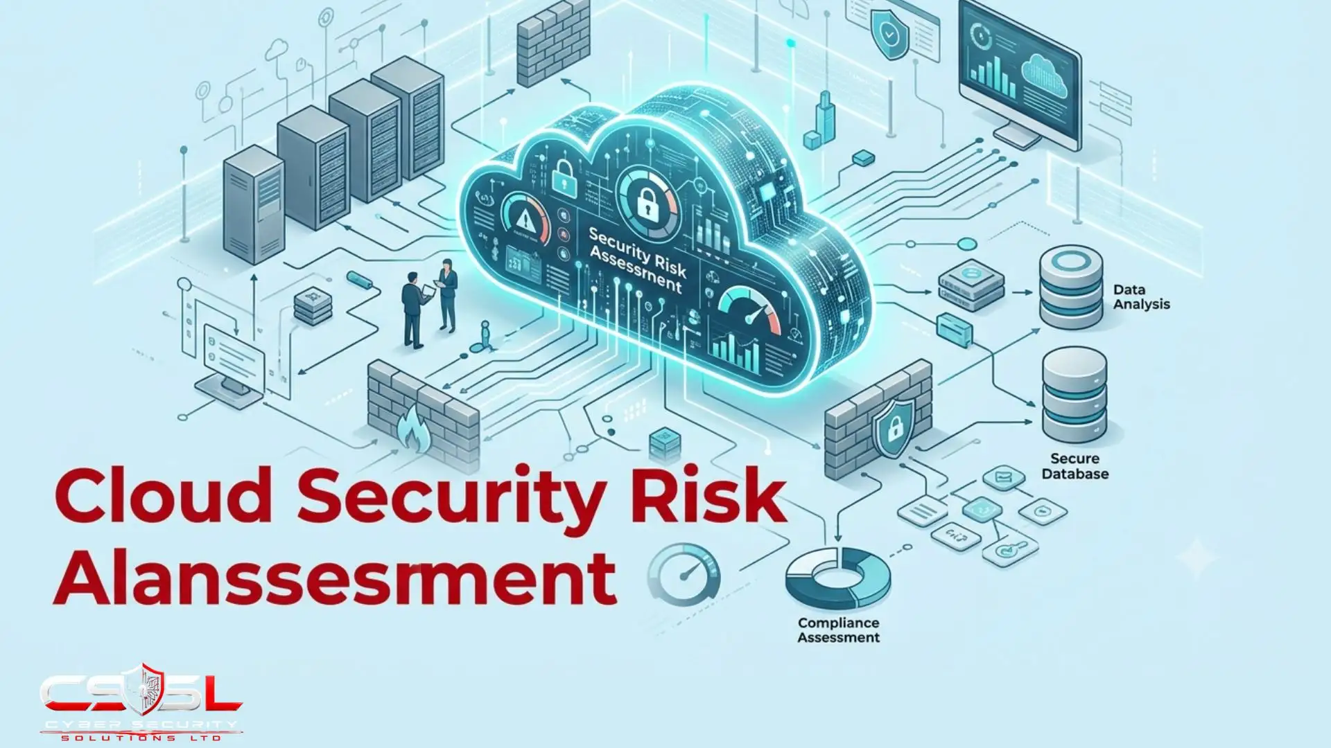 Cloud security risk assessment matrix showing likelihood and impact scoring