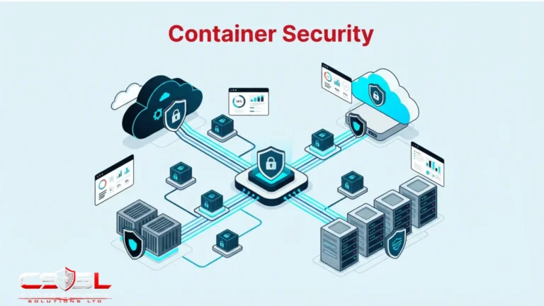 Container security diagram comparing Docker image hardening and Kubernetes control plane protection