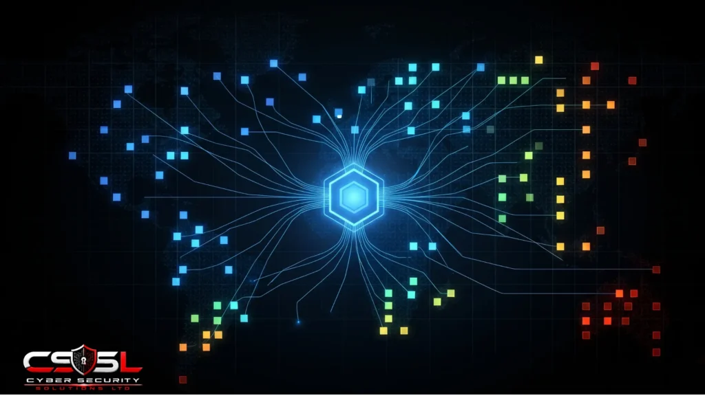 Enterprise cloud security maturity heat map across business units