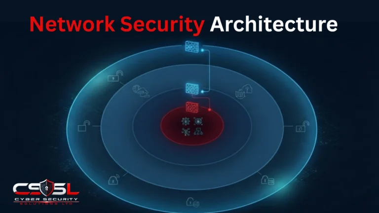 Network security architecture diagram showing zones and DMZ layout