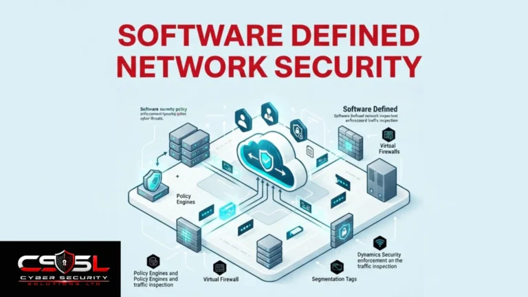 Diagram showing software defined network security controller managing network devices