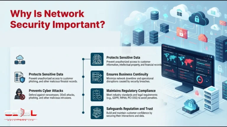 Why is network security important diagram showing CIA triad and breach costs