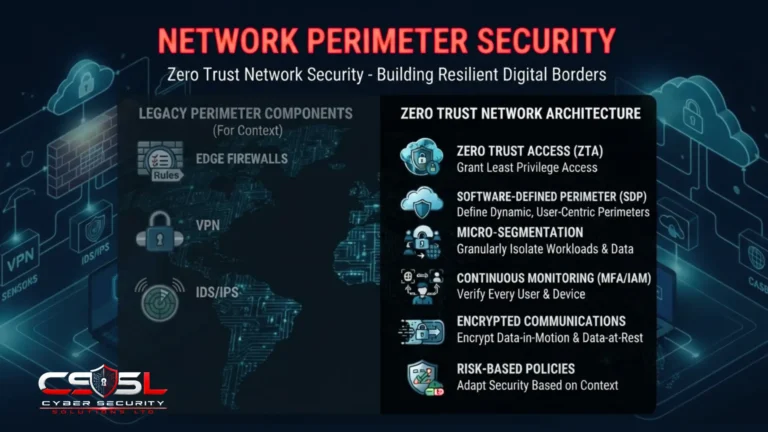 Diagram illustrating zero trust network security verifying every user and device connection