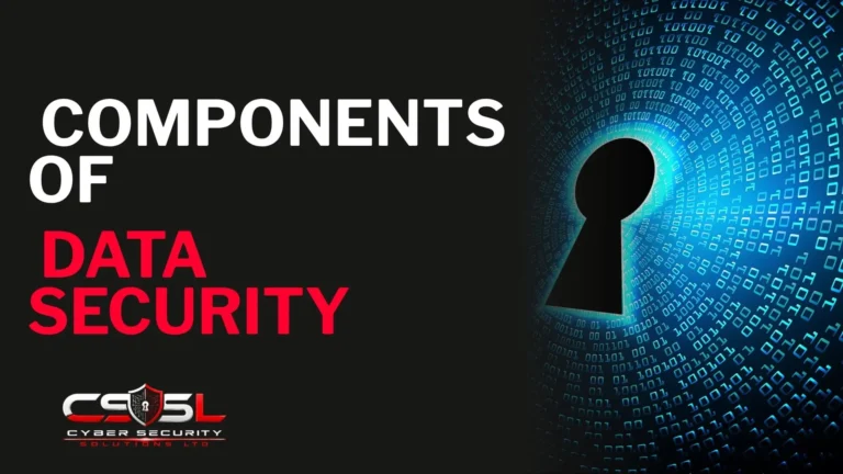 Diagram showing the components of data security including confidentiality, integrity, availability, authentication and access control
