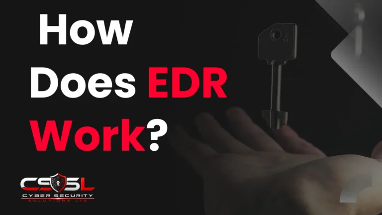 Diagram showing how EDR works: endpoint monitoring, threat detection, and automated response
