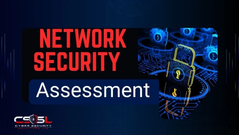 Diagram showing network security assessment process from vulnerability to risk score