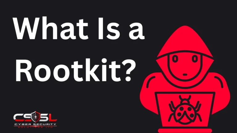 Diagram showing how a rootkit hides at the kernel and firmware level to give attackers persistent access to a system