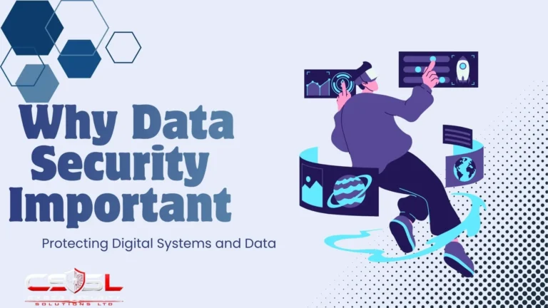 Illustration showing data security risks and business impact of a data breach, including cost and compliance factors