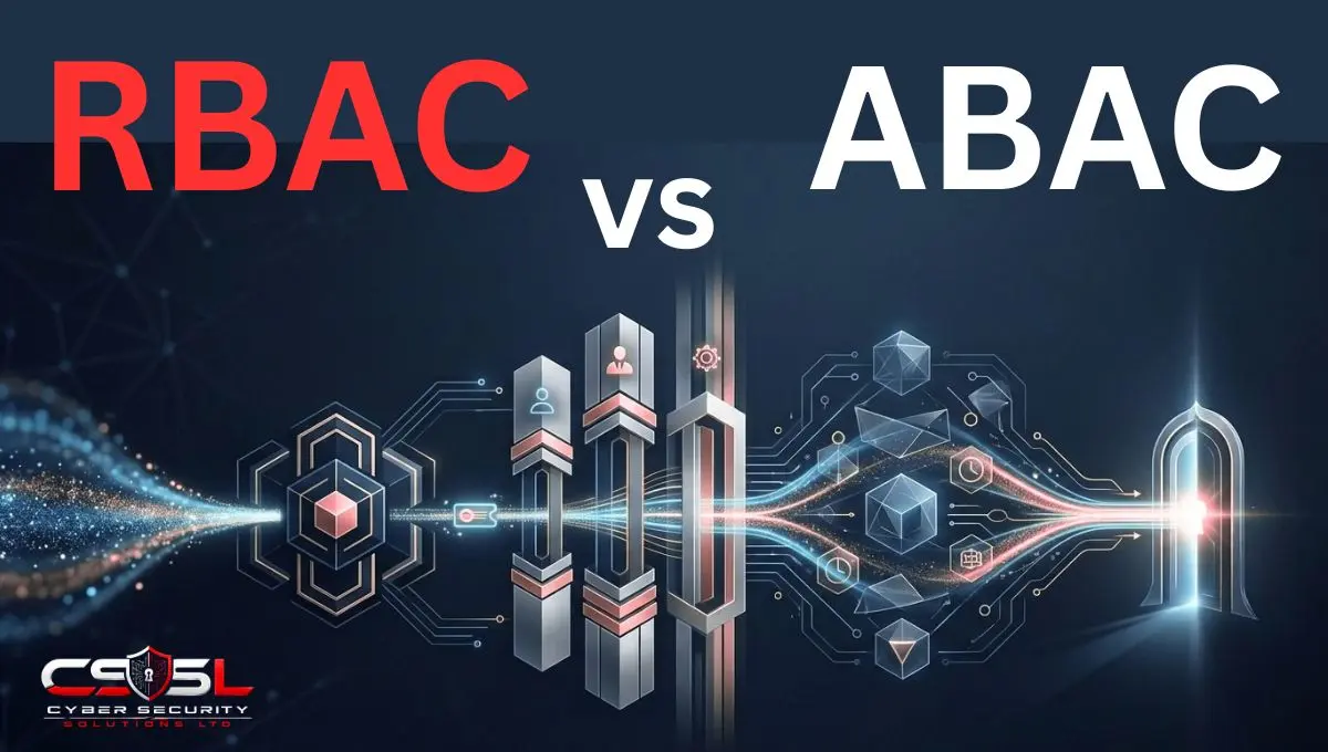 RBAC vs ABAC diagram showing Kerberos ticket granting authentication and access control decisions