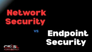 Diagram comparing network security vs endpoint security and their complementary layers