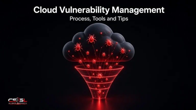 Cloud vulnerability management dashboard showing AWS, Azure and Google Cloud assets with prioritized KEV findings, misconfigurations and remediation status
