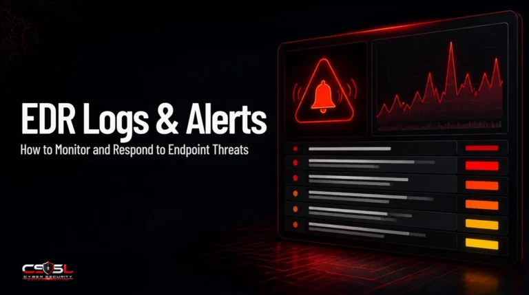 EDR logs and alerts diagram showing tiered storage and three tier alert severity framework