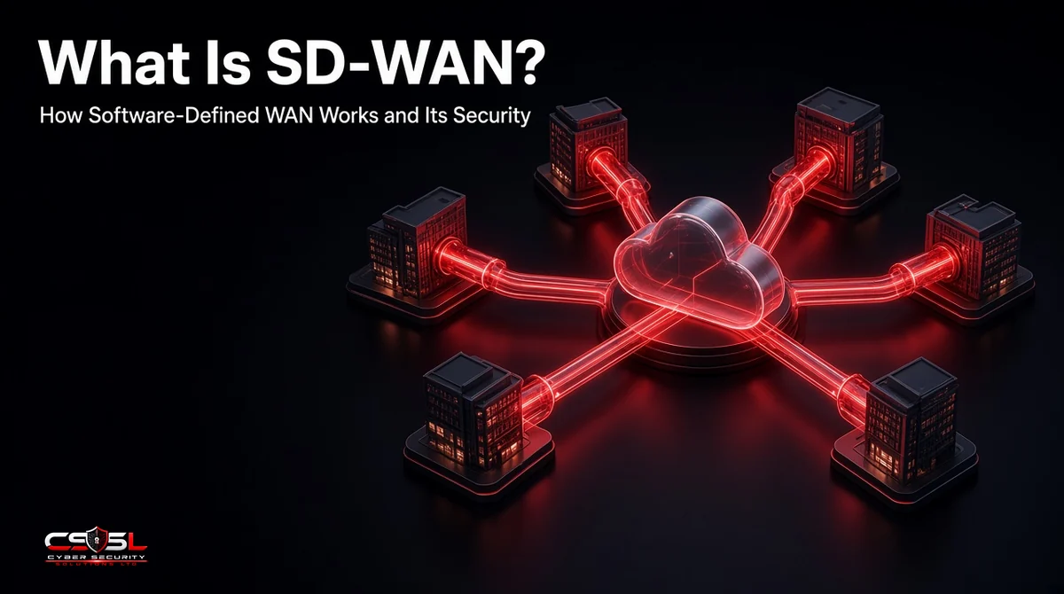 What is SD-WAN diagram showing branch offices linked over MPLS, broadband and 5G to a central SD-WAN controller, with encrypted tunnels, a next-generation firewall and direct cloud access to SaaS apps